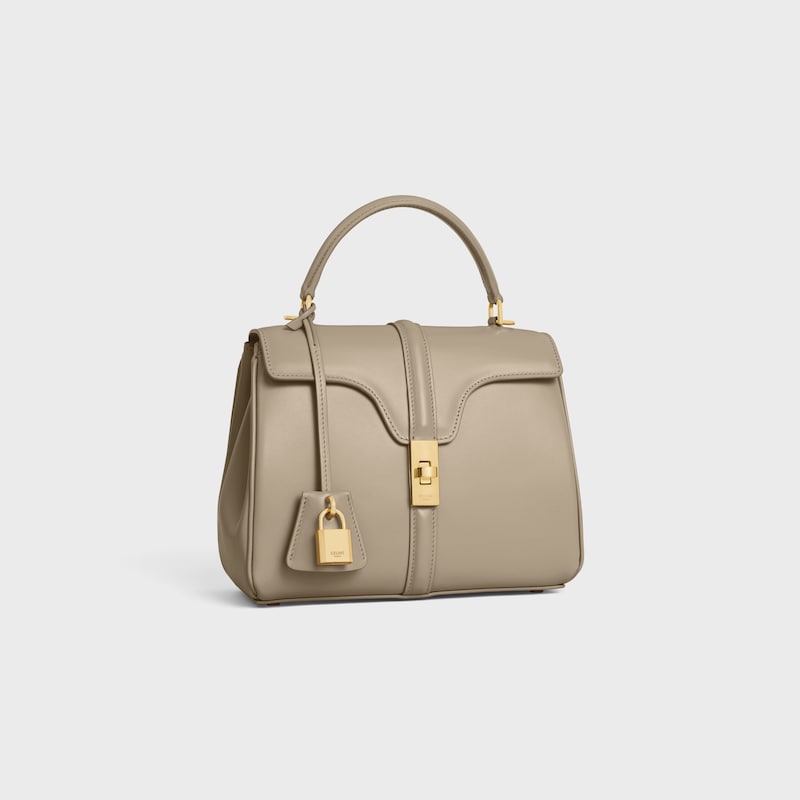 kleine 16-zoll-tasche aus satiniertem kalbsleder