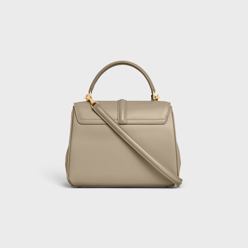 kleine 16-zoll-tasche aus satiniertem kalbsleder