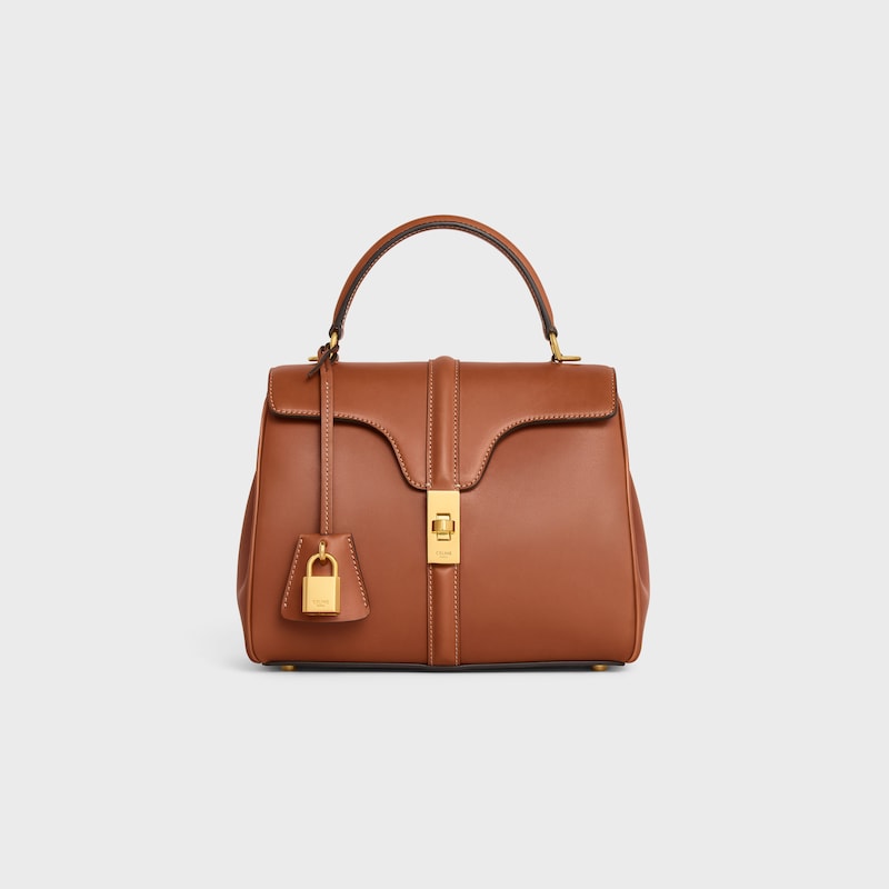 kleine 16er tasche aus naturbelassenem kalbsleder