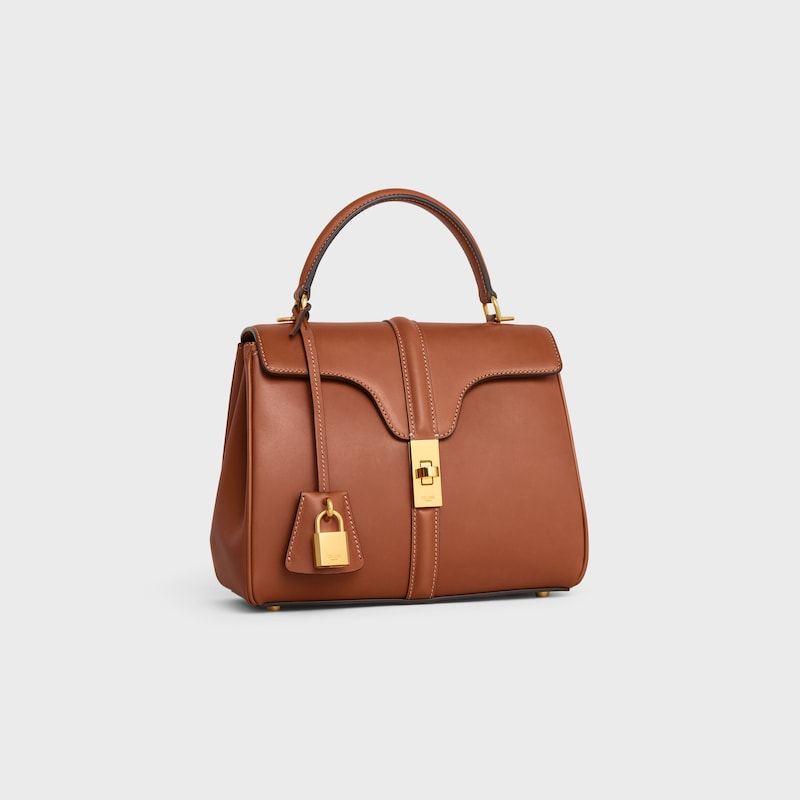 kleine 16er tasche aus naturbelassenem kalbsleder