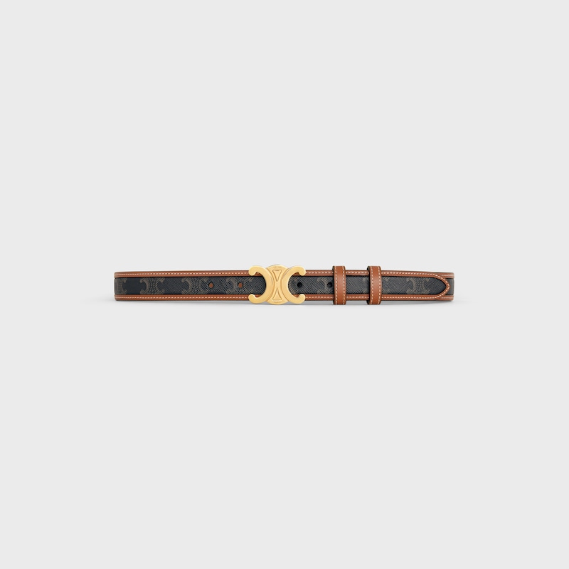 mittlerer 25-mm-triomphe-gürtel aus triomphe-canvas und kalbsleder
