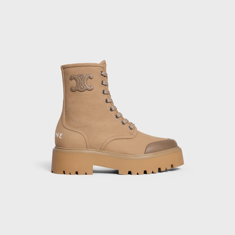 celine bulky schnÜrstiefel aus canvas kalbsleder