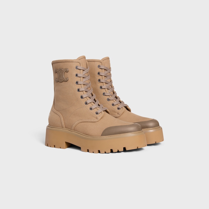 celine bulky schnÜrstiefel aus canvas kalbsleder