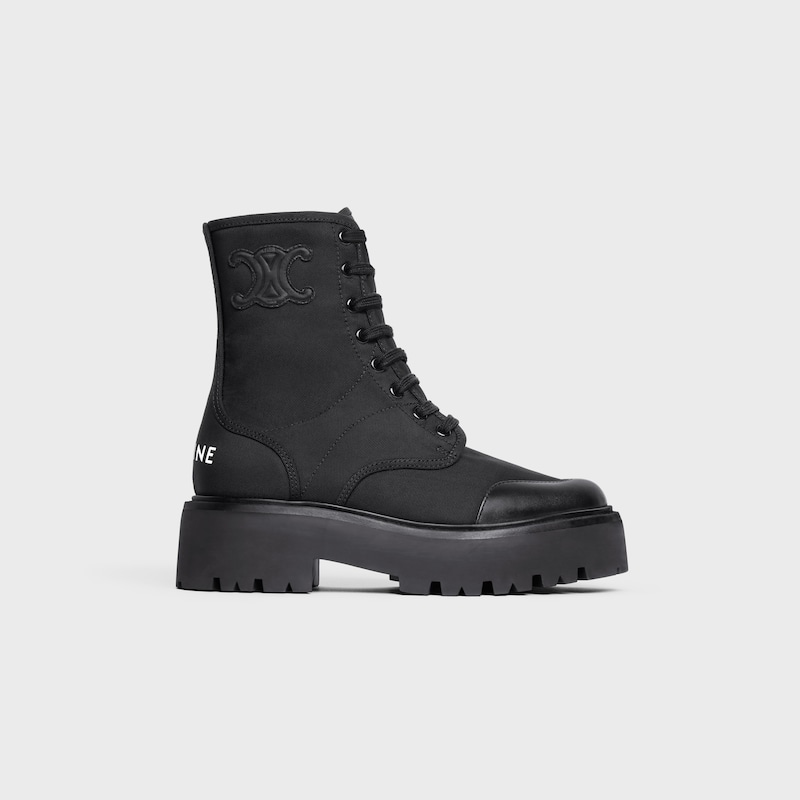 celine bulky schnÜrstiefel aus nylon und glÄnzender bulldogge