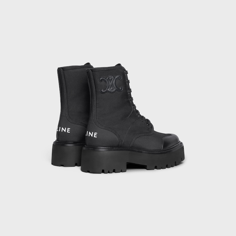 celine bulky schnÜrstiefel aus nylon und glÄnzender bulldogge