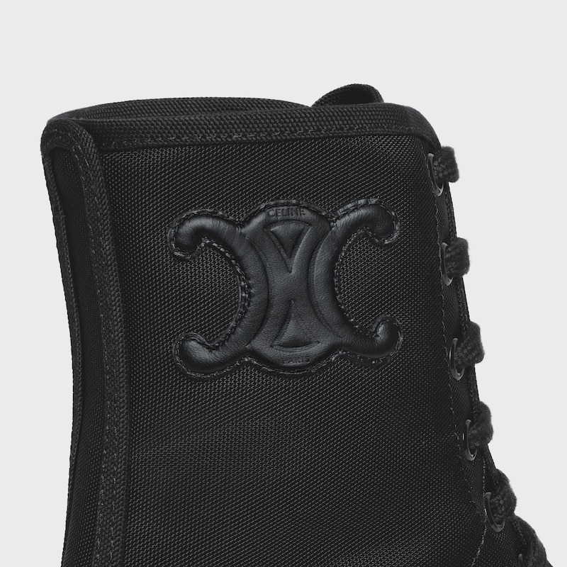 celine bulky schnÜrstiefel aus nylon und glÄnzender bulldogge