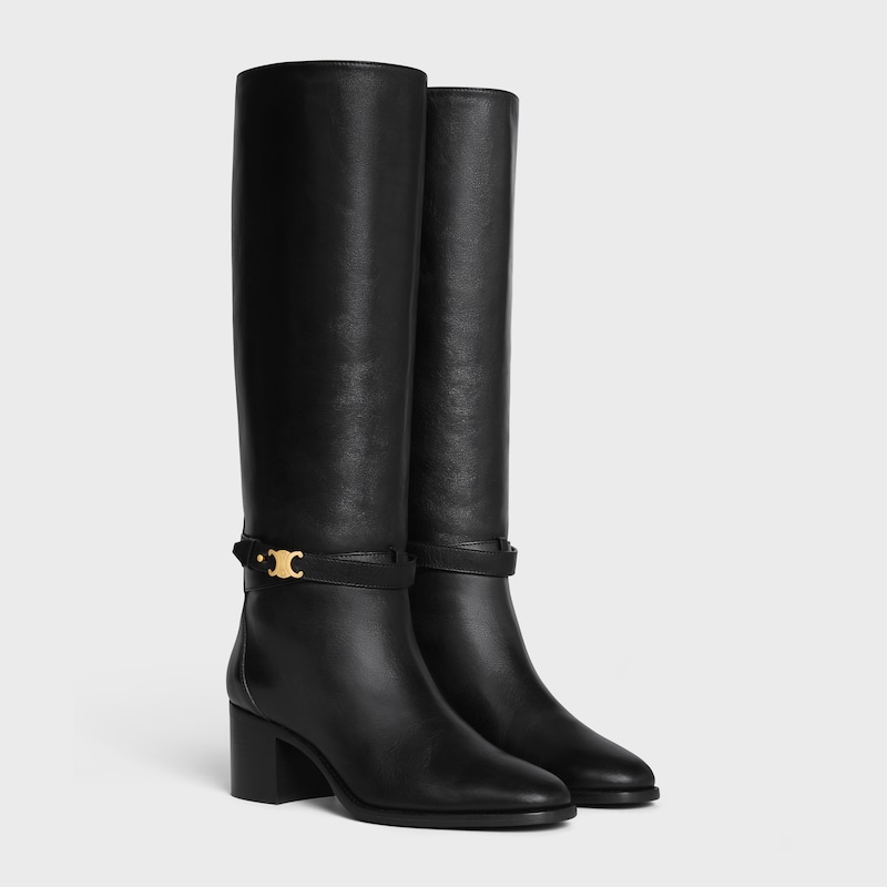 celine garance triomphe strap high boot aus kalbsleder