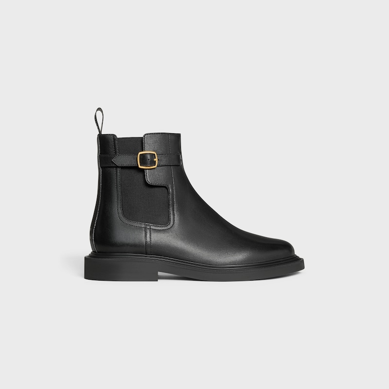 céline université chelsea-schuh in glänzendem bullenleder