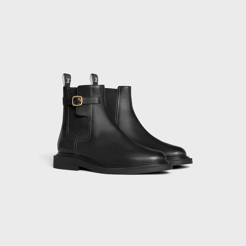 céline université chelsea-schuh in glänzendem bullenleder