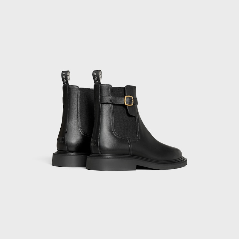 céline université chelsea-schuh in glänzendem bullenleder