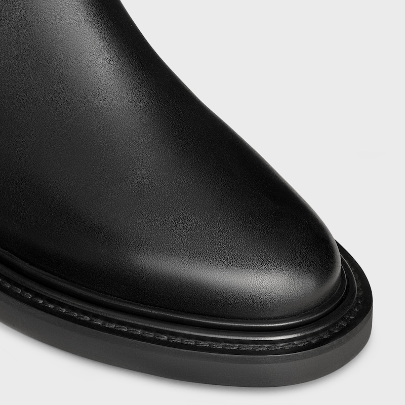 céline université chelsea-schuh in glänzendem bullenleder