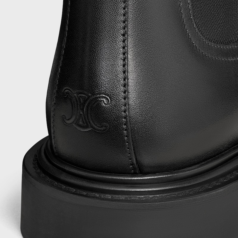 céline université chelsea-schuh in glänzendem bullenleder