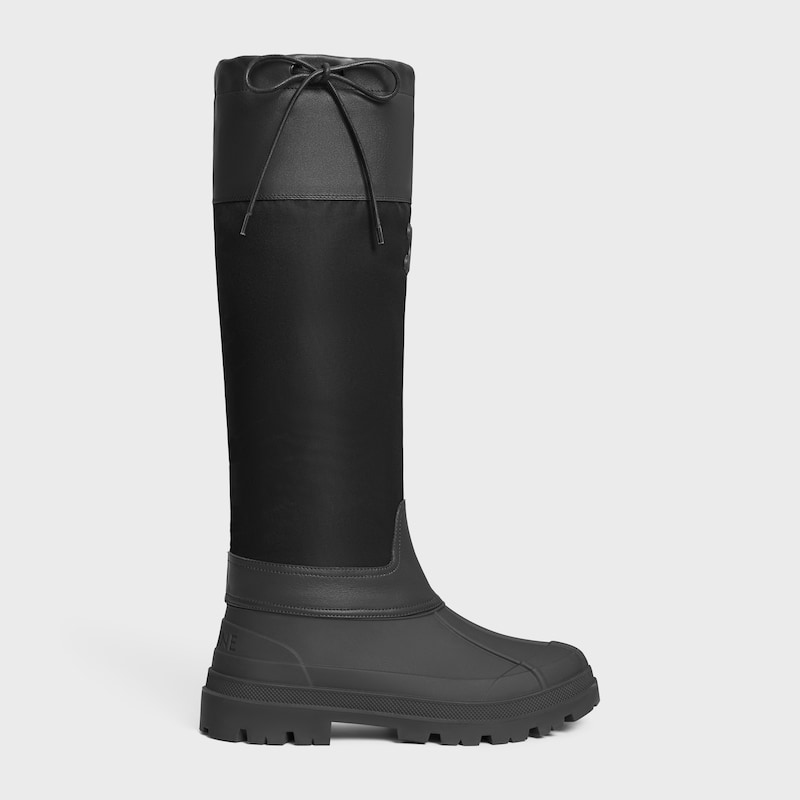 celine riley high boots aus nylon und kalbsleder