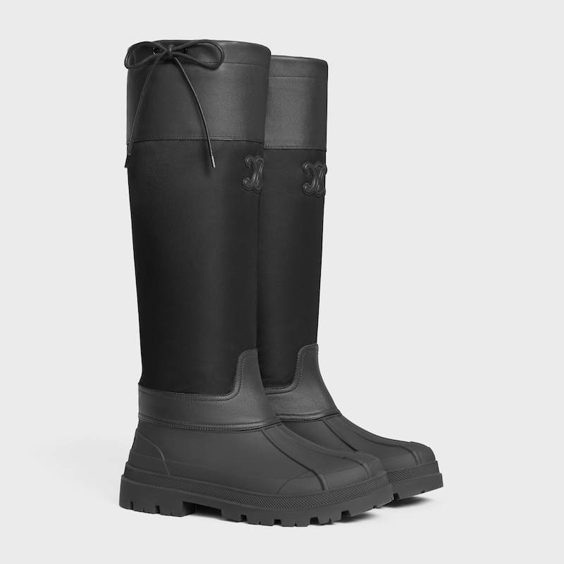 celine riley high boots aus nylon und kalbsleder