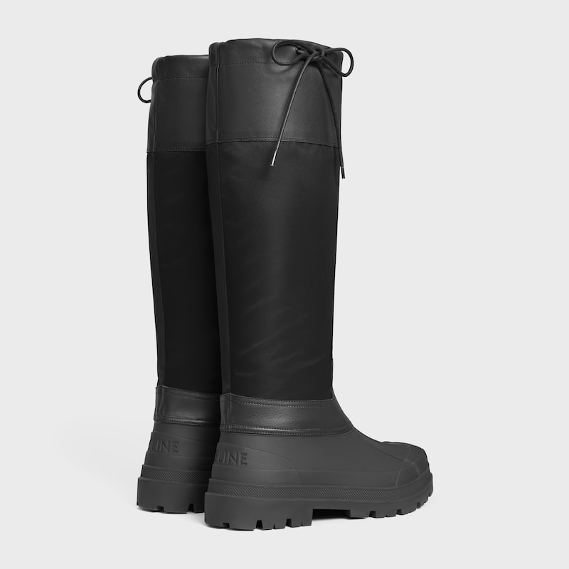 celine riley high boots aus nylon und kalbsleder