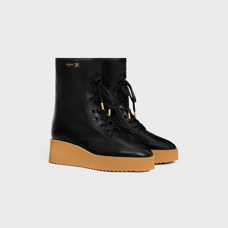 step - schnÜrstiefel aus glÄnzendem kalbsleder