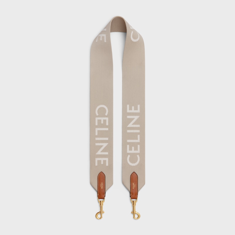 langer riemen aus wolle mit celine-jacquardmuster
