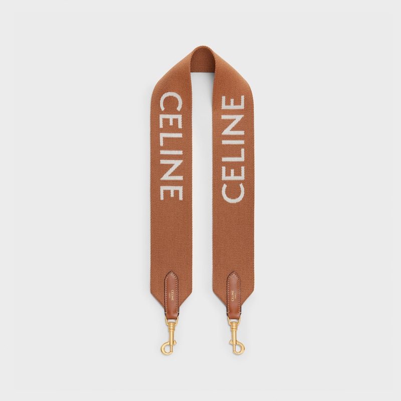 kurzer riemen aus wolle mit celine-jacquard
