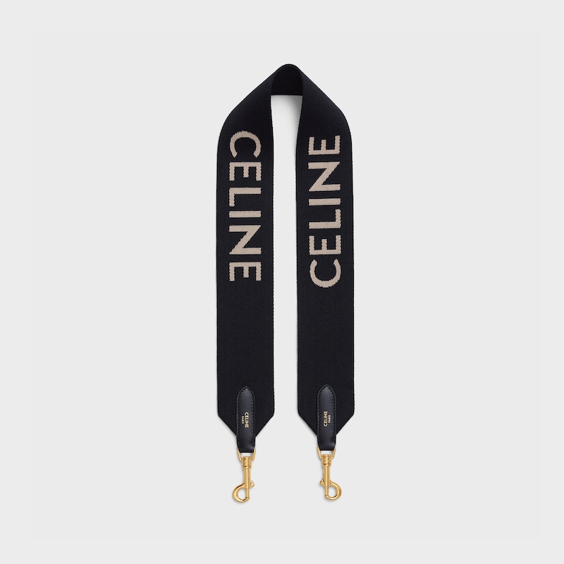 kurzer riemen aus wolle mit celine-jacquard