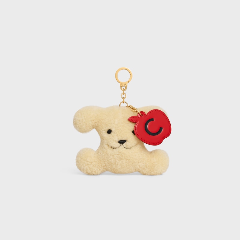 triomphe pom-pom charm apple in lager- und kalbsleder