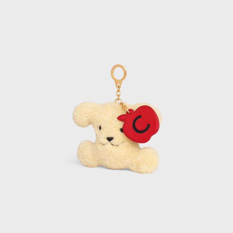 triomphe pom-pom charm apple in lager- und kalbsleder