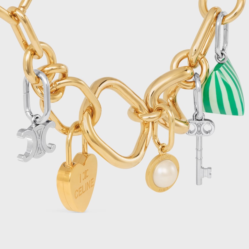 celine charms perle aus kunstharz und messing mit goldfinish