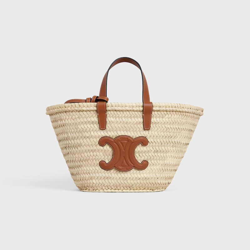 teen celine classic panier in palmblättern und kalbsleder