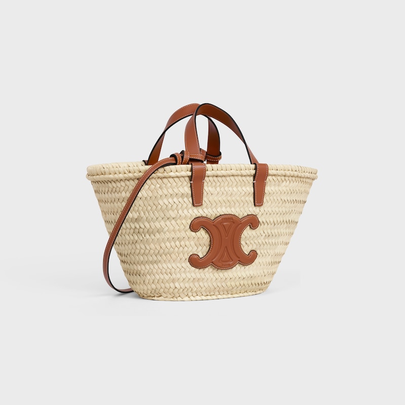 teen celine classic panier in palmblättern und kalbsleder