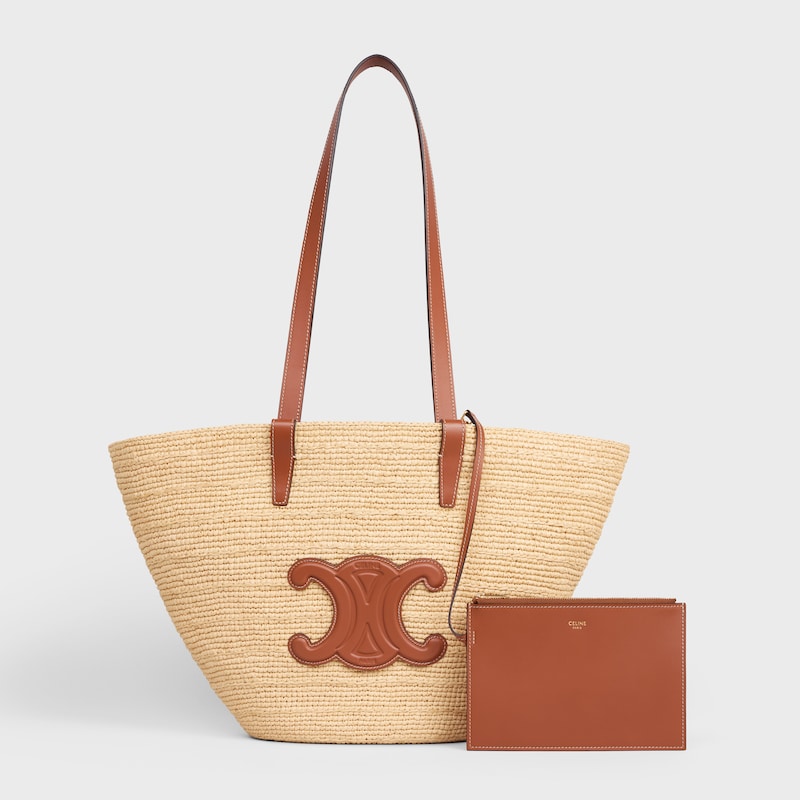 mittelgeschmacksrichtung celine classic panier aus raffia und kalbsleder