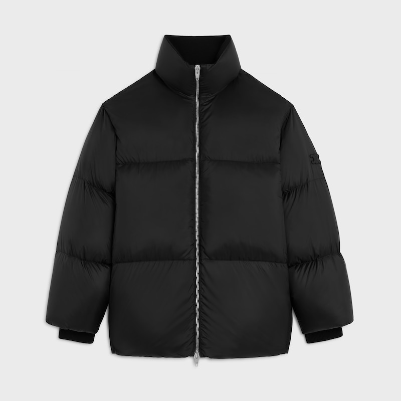 lange steppjacke aus leichtem nylon