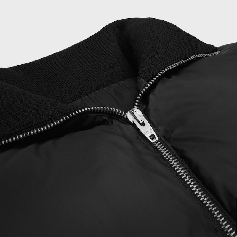 lange steppjacke aus leichtem nylon