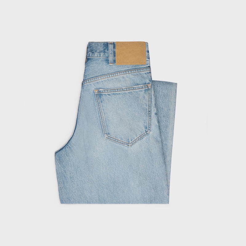 ausgestellte surf-jeans aus stahlblauem denim