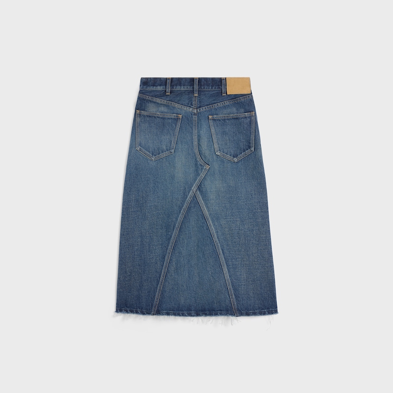 midirock aus dunkelblauem denim