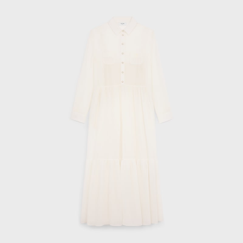 langes hemdkleid aus baumwollseide-crepon
