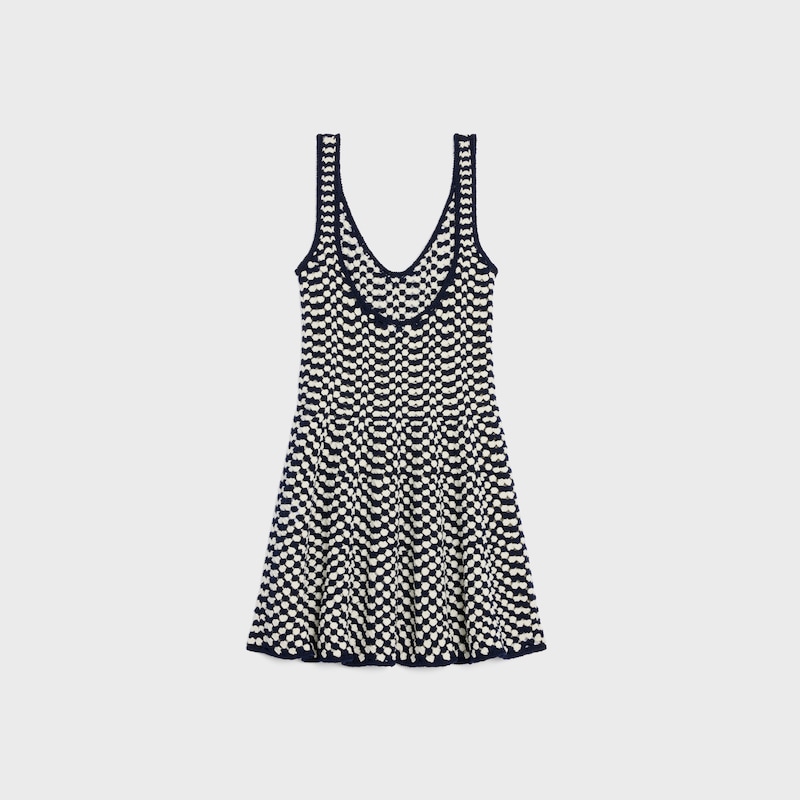 mini-skaterkleid aus gehäkelter baumwolle