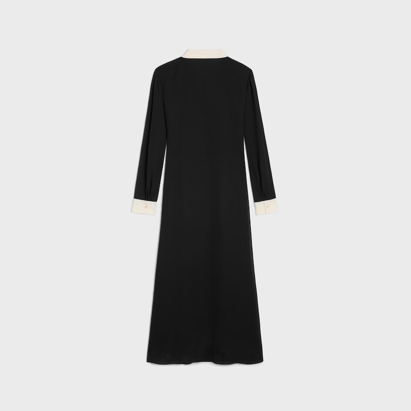midi-polokleid aus viskose-georgette