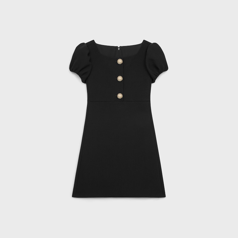 minikleid mit schmuckknöpfen aus wollpiqué