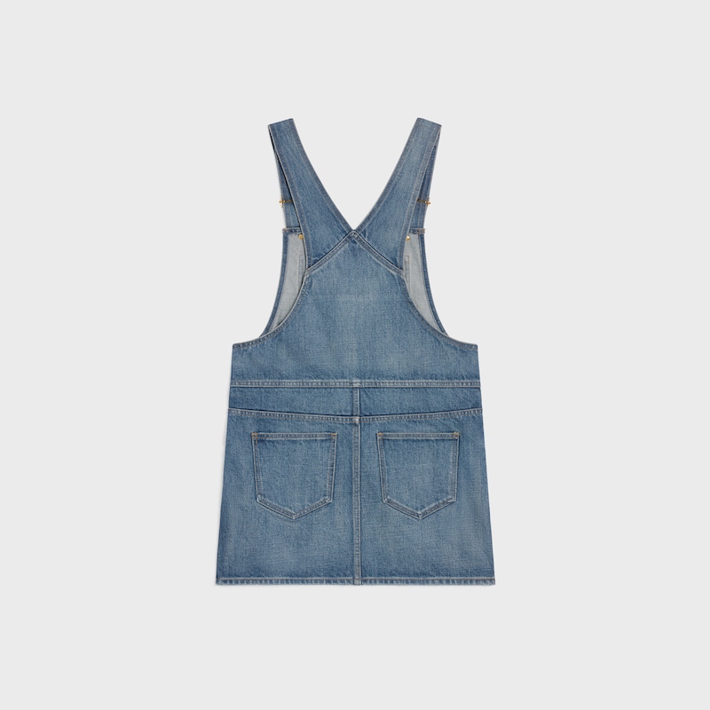 latzhosen-minikleid aus union wash denim