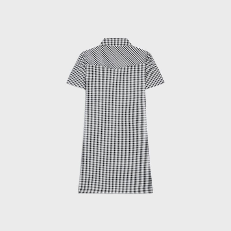 mini-hemdkleid aus vichy-seide