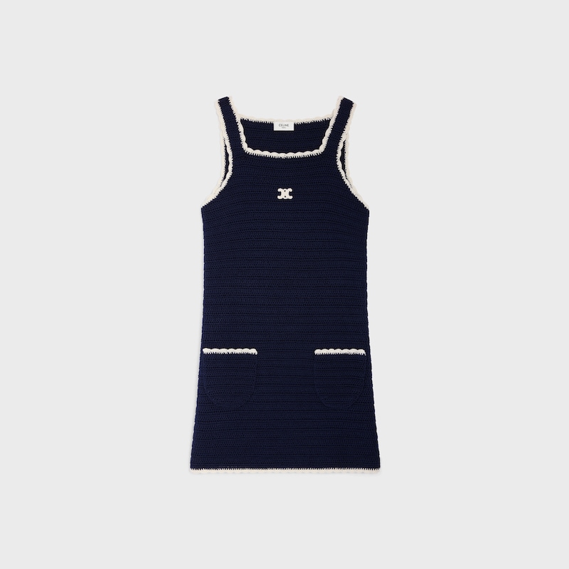minikleid aus gehäkelter baumwolle