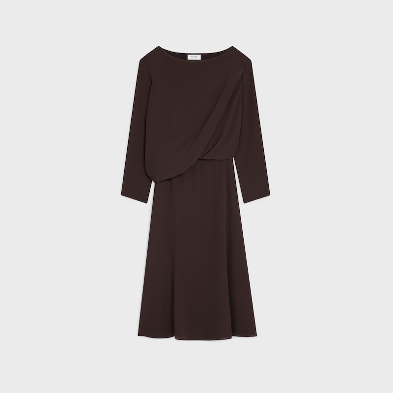 drapiertes kleid aus acetat-seidenkrepp