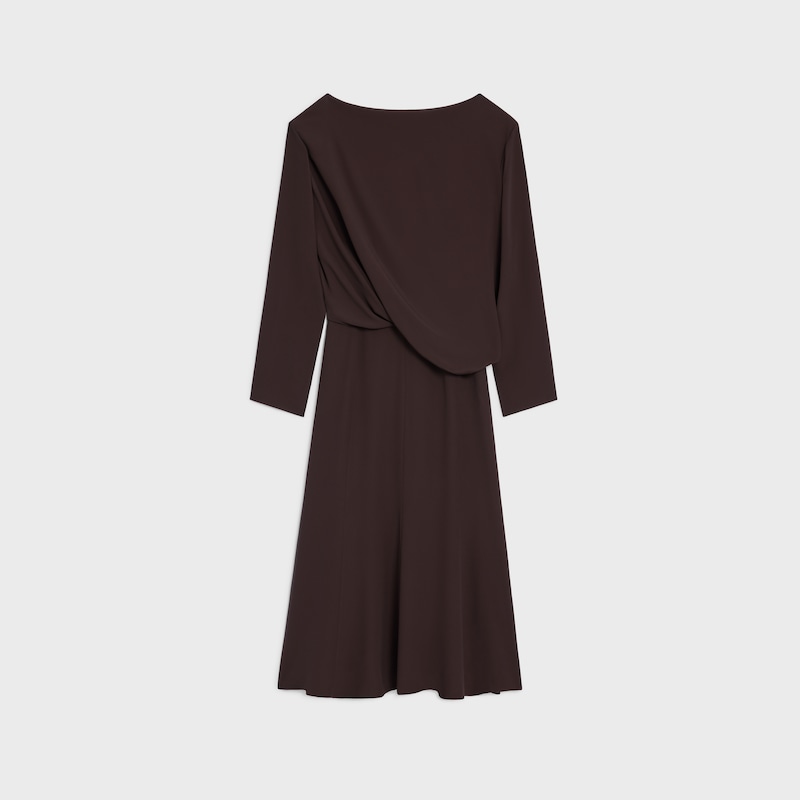 drapiertes kleid aus acetat-seidenkrepp