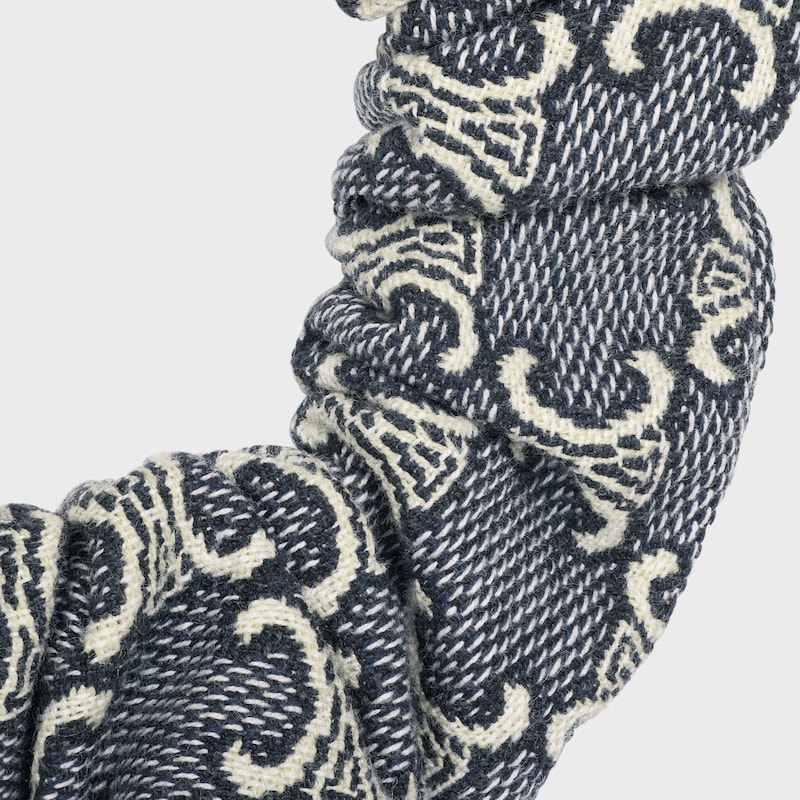 celine jacquard triomphe scrunchie aus baumwolle polyester polyamid und messing mit goldfinish