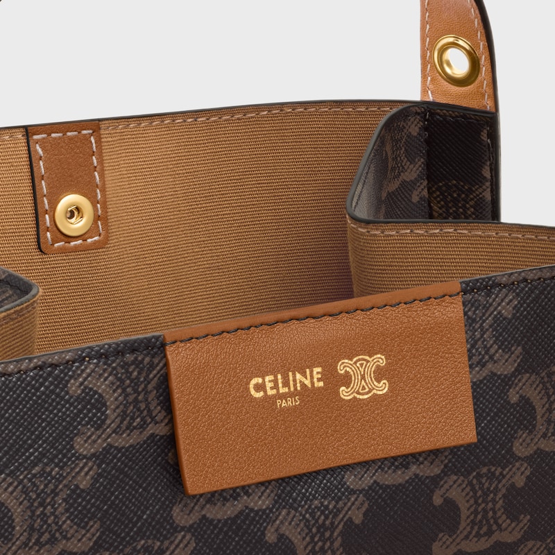kleine cubo-tasche aus triomphe-canvas und naturkalbsleder