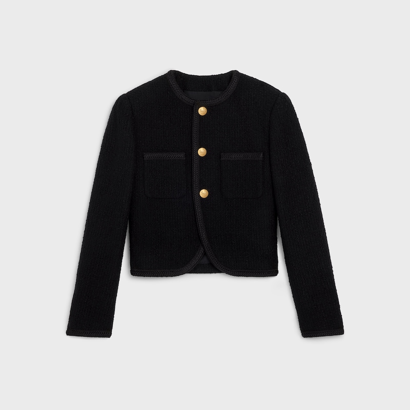 chasseur-jacke aus boucleacute tweed