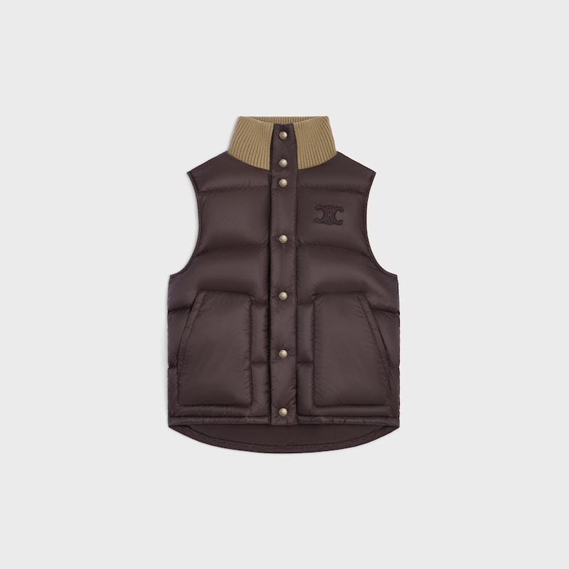 Ärmellose steppjacke aus leichtem nylon