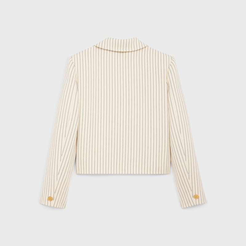 jacke aus gestreiftem baumwollgabardine