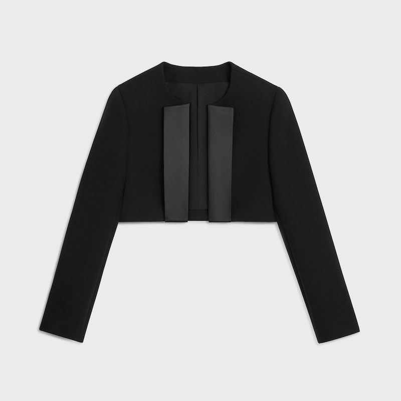 bolerojacke aus doppeltem wollkrepp