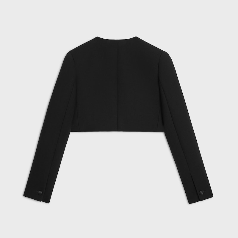bolerojacke aus doppeltem wollkrepp
