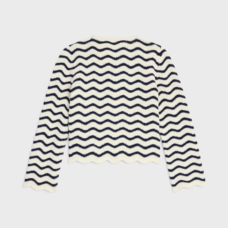 strickjacke aus gehäkelter baumwolle